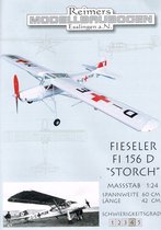 bouwplaat, modelbouw in karton, vliegtuig Fieseler FI 156 D "Storch", schaal 1/24