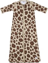 Meyco baby afritsbare slaapzak gevoerd - panter Camel - animal - panter - leopard - leopardprint - 110 cm - slaapzak - winterslaapzak - zomerslaapzak - afritsbaar - cadeau - slapen