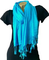 Lange Sjaal Effen - Unisex - Blauw - 185 x 75 cm