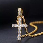 Twisted Chain Necklace in Gold+ Cross  Pendant