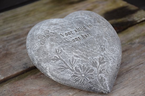 Coeur commémoratif avec texte "Pour toujours dans nos coeurs"