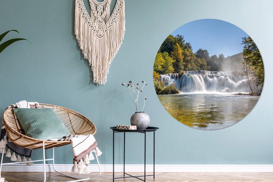 WallCircle - Wall Circle - Wall Circle - La zone boisée du parc national de Krka en Croatie - Aluminium - Dibond - 120x120 cm - Intérieur et extérieur XXL