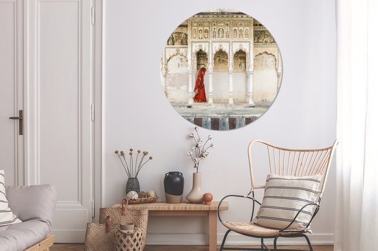 Cercle Mural - Cercle Mural Intérieur - Monastères en Inde - ⌀ 120 cm - Décoration murale - Peintures Ronds XXL