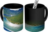 Magische Mok - Foto op Warmte Mok - Luchtfoto van Moorea-eiland in Frans-Polynesië - 350 ML