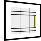 Fotolijst incl. Poster - Compositie in wit, rood en geel - Piet Mondriaan - 40x40 cm - Posterlijst