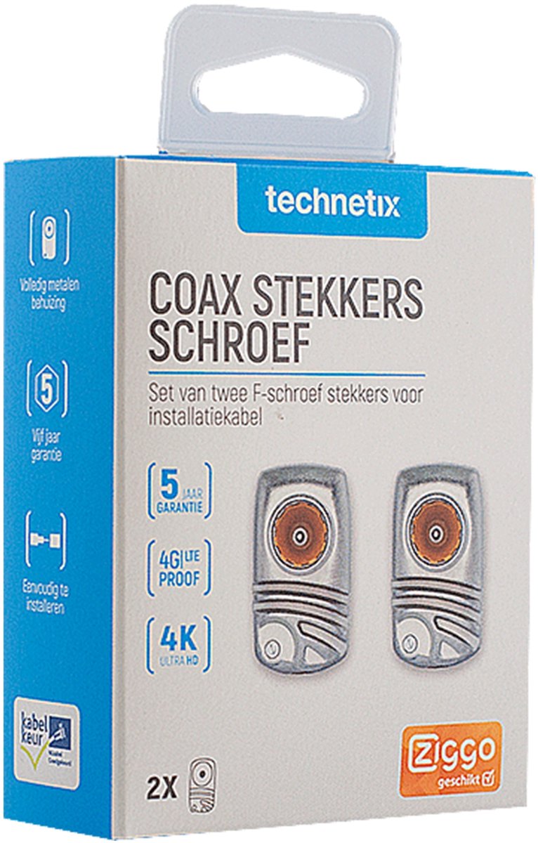 Technetix TN-F-CON-A S Coax Doe-het-zelf Stekker 2x F-male