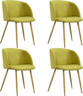 Decoways - Eetkamerstoelen 4 st stof groen