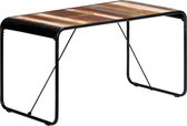 Decoways - Eettafel 140x70x76 cm massief gerecycled hout