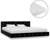 Decoways - Bed met matras fluweel zwart 160x200 cm