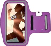 Hoesje Motorola Moto E20 - Sportband Hoesje - Sport Armband Case Hardloopband Paars