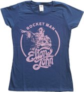 Tshirt Femme Elton John - S- Rocketman Circle Point Blauw