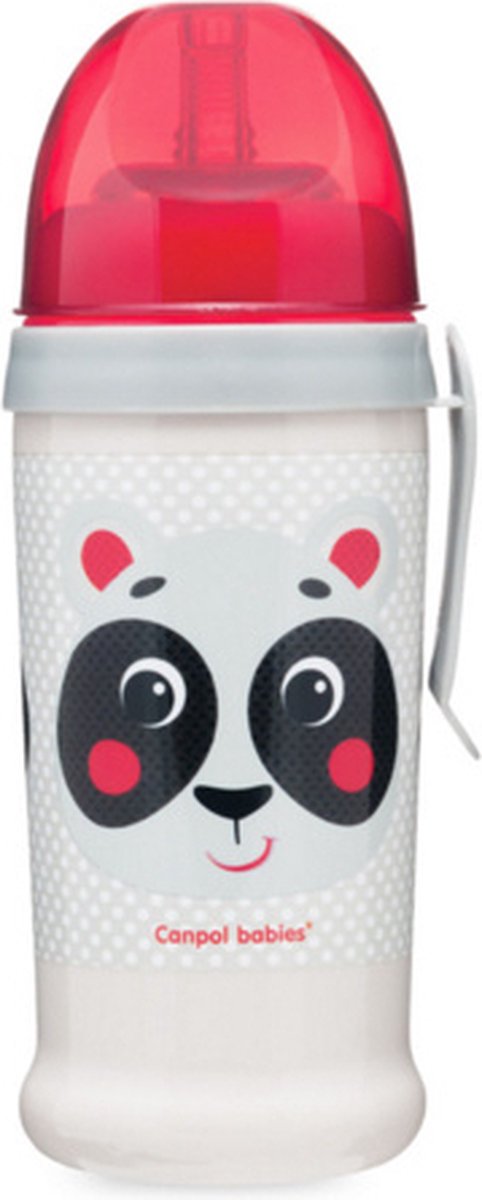 Goedkoopste Canpol Babies Hello Little babyflesje met siliconen tube 350ml- beige/rood- 12m 12 m