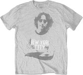 John Lennon - NYC Heren T-shirt - S - Grijs