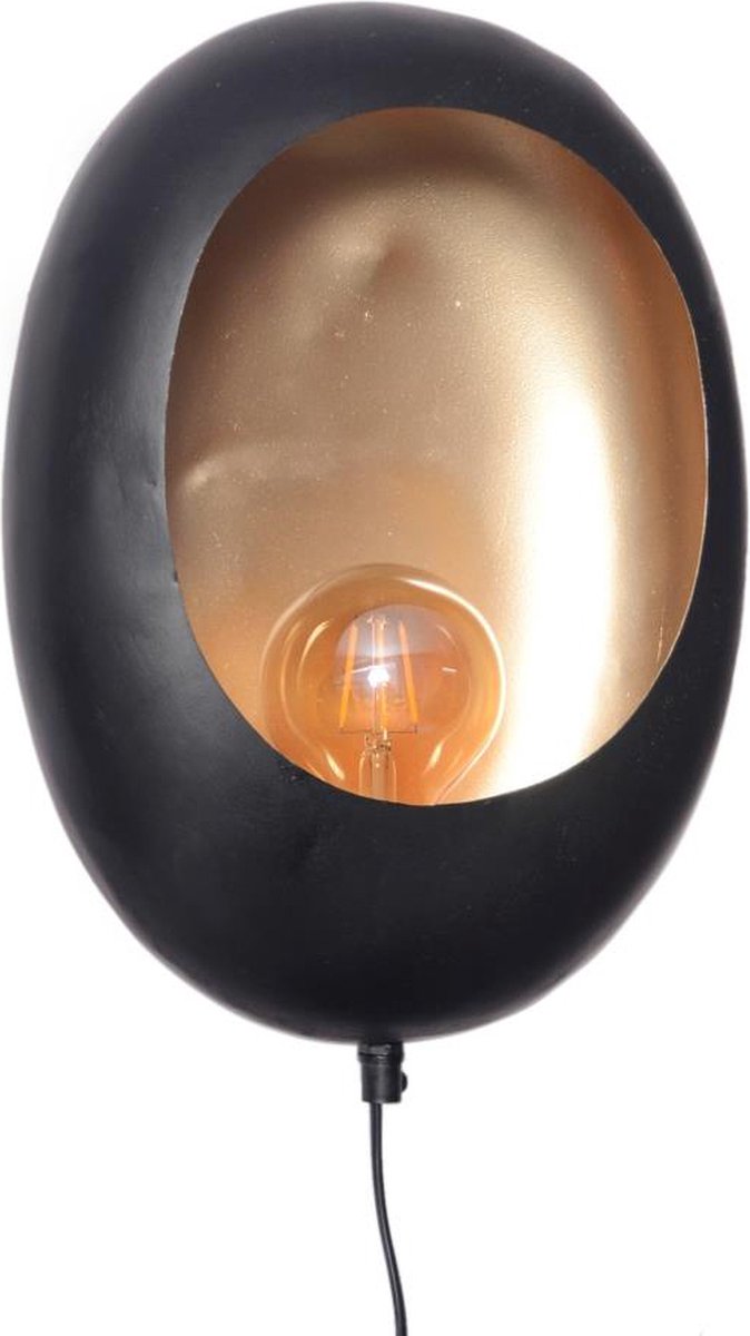 Wandlamp Golden Egg Zwart / Goud