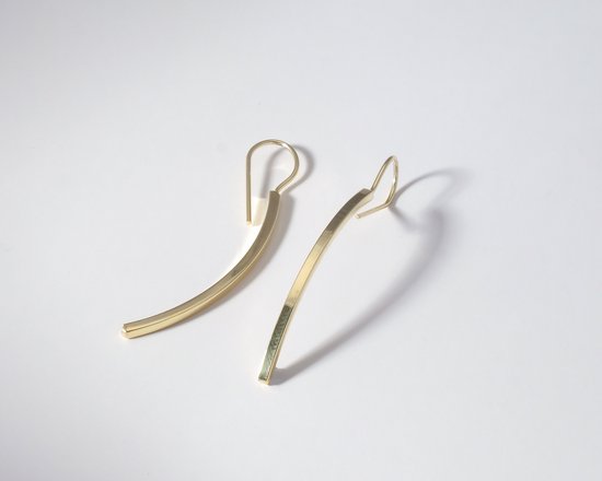 2bs jewelry kokoschka strip oorbellen, zilveren oorbellen, 14k goud plated, handmade