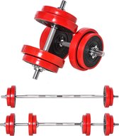 FitGoodz - Dumbbell set - Barbell set - Halter - Gewichten - Halterset - Halters - Halterstang met gewichten - 20 Kg