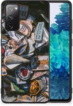 GSM Hoesje Geschikt voor Samsung Galaxy S20 FE Silicone Hoesje met Zwarte rand Badges