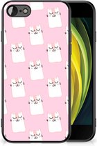Coque de protection iPhone 7/8/SE 2020 Coque pour téléphone portable avec Cats endormis à bord noir