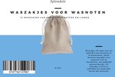 Waszakjes voor Wasnoten en Zeepnoten -10 stuk - Ecologisch Katoen en Linnen- Wasmachine - Met Aansnoerkoord - Splendole