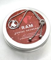 Armband ketting dames - sterrenbeeld RAM / ARIES in verborgen in luxe geurkaars - stainless steel - verjaardags cadeau voor vrouw - horoscoop - zodiac