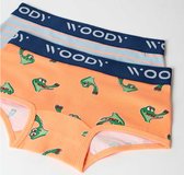 Woody boxer meisjes - krokodil - oranje -221-1-SHD-Z/068- maat 152