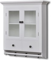 Decoways - Keukenwandkast met glazen deur hout wit