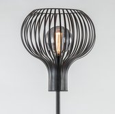 Straluma Moderne Staande lamp Mat Zwart Met Draadkap