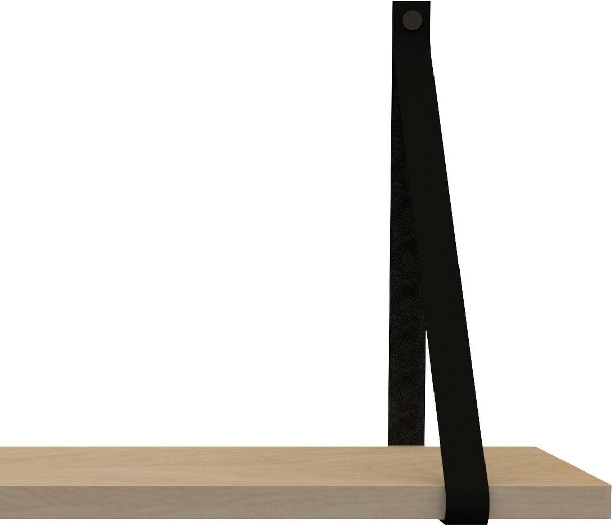 Handles and more Leren plankdragers - met sierschroeven - 100% leer – Zwart – set van 2 leren plank banden