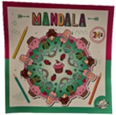 Mandala Kleurboek voor Kinderen - Multicolor - Cupcakes - Papier - 21 x 21 cm - 24 Pagina's - Inclusief 2 Originele Milieuvriendelijke Bamboo onderzetters met Geometric Print