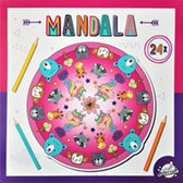 Mandala Kleurboek voor Kinderen - Multicolor - Eenhoorn - Unicorn - Papier - 21 x 21 cm - 24 Pagina's - Inclusief 2 Originele Milieuvriendelijke Bamboo onderzetters met Geometric P