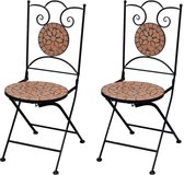 Decoways - Bistrostoelen inklapbaar 2 stuks keramiek terracottakleurig