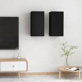 Decoways - Tv-meubelen 2 stuks 30,5x30x60 cm spaanplaat zwart