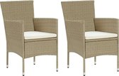 Decoways - Tuinstoelen 2 stuks poly rattan beige