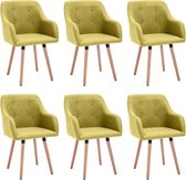 Decoways - Eetkamerstoelen 6 stuks stof groen