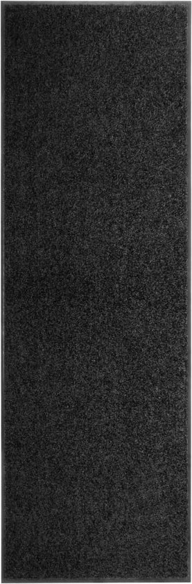 vidaXL Deurmat getuft 60x180 cm zwart