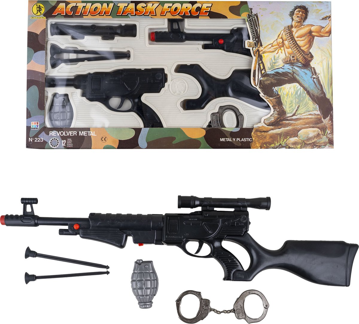 Action task force geweer / revolver metaal - 12 shot - GONHER - 8-delig |  bol.com