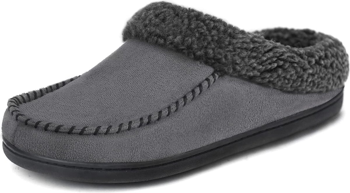 Pantoffels Heren - Sloffen - Maat 44/45 - Grijs - Anti-slip - Comfeet