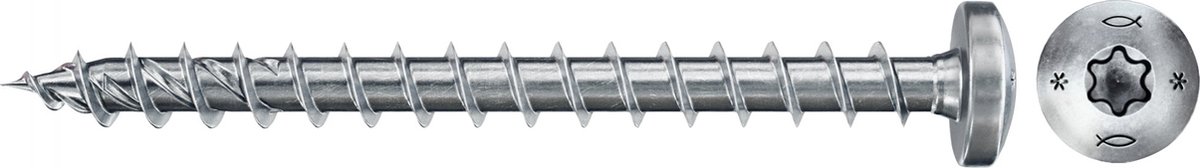 Fischer 670240 spaanplaatschroef Power-Fast II 4,0 x 50 TX20 - bolkop - voldraad - blauw verzinkt (200st)