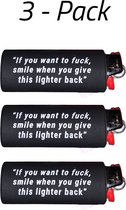 TEXT Lighter - Aansteker Hoesje - 3 Stuks - Grappige Tekst - Aanstekers