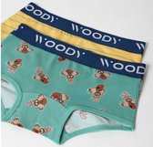 Woody boxer meisjes - mandril - geel -221-1-SHD-Z/077- maat 128