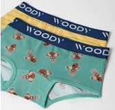 Woody boxer meisjes - mandril - geel -221-1-SHD-Z/077- maat 164