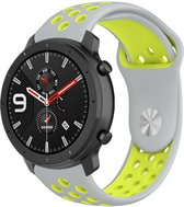 Siliconen Smartwatch bandje - Geschikt voor  Xiaomi Amazfit GTR sport band - grijs/geel - 42mm - Horlogeband / Polsband / Armband