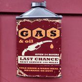 Metalen Bord GAS & OIL Garage Mancave Terras Cadeau