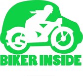 Biker inside sticker voor op de auto - Auto stickers - Auto accessoires - Stickers volwassenen - 15 x 12 cm Groen