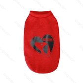 Single Layer Coarse Needle Worsted jasje met print L40Cm rood