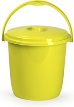 HandyGadgets - Prullenbak - Emmer - Plastic - Geel - 12 Liter - Duurzaam
