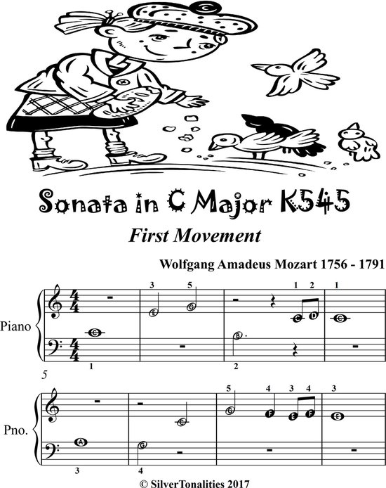 Sonata in C Major K545 First Movement Beginner Piano Sheet Music (ebook ...