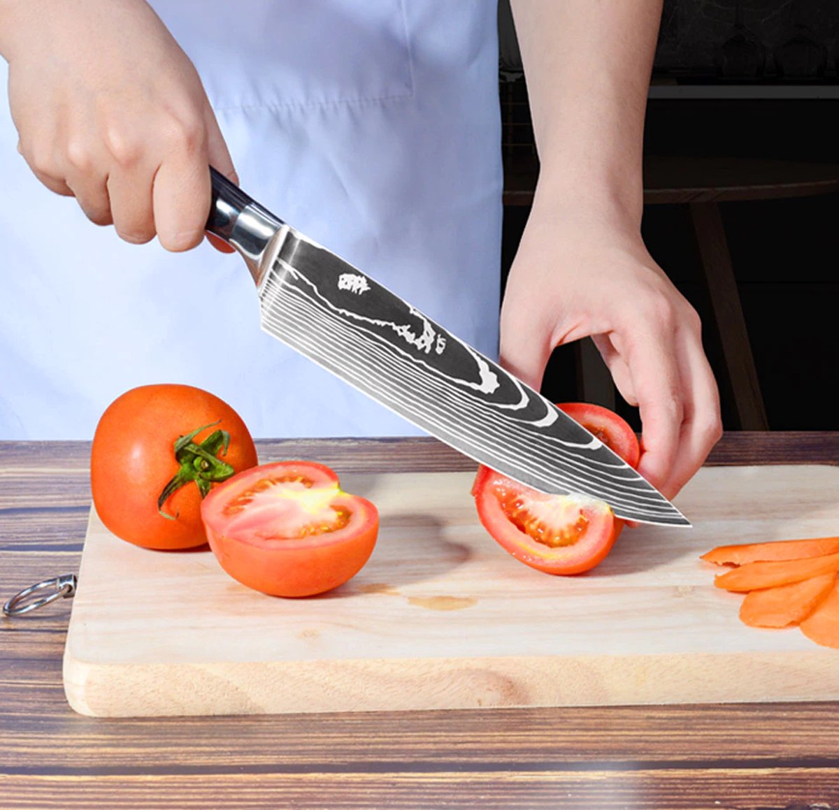 Acheter Ensemble de couteaux de cuisine à motif damas, ensemble de couteaux  de cuisine, couteaux de Chef, articles de cuisine, couteau à découper,  coupe-désossage de fruits 8 pièces
