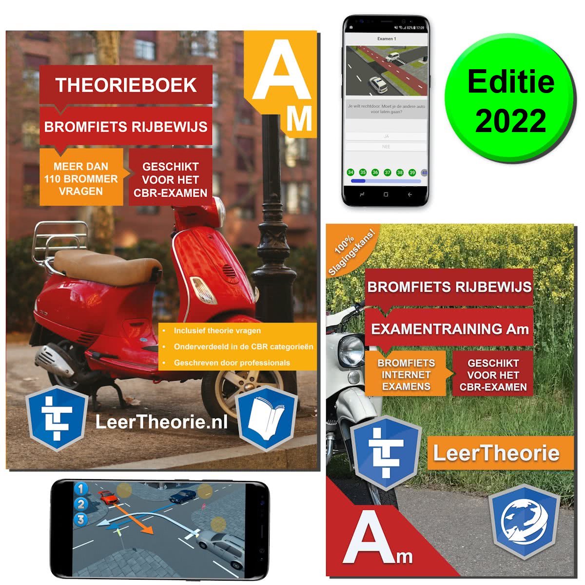 Scooter Theorieboek 2022 - Bromfiets Theorieboek Rijbewijs AM Nederland + 20 uur Scooter en Brommer Theorie Leren met CBR Examens 2022