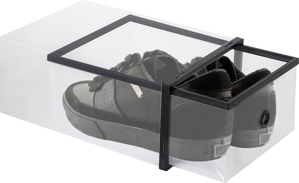 Springos Schoenenbox | Sneakerbox | Kunststof | Transparant | 1 Stuk | 33 x 23 x 13.5 cm
